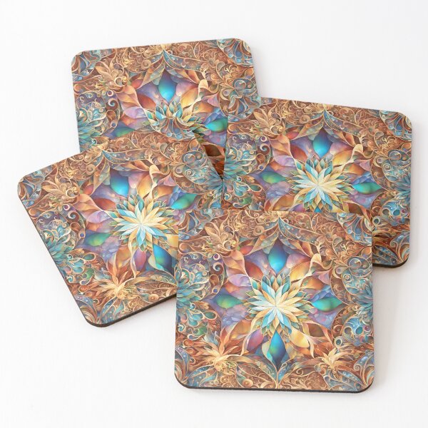 Item preview, Stained glass with flowers in pattern designed and sold by UrbanPrts.