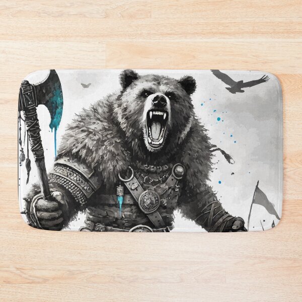 Item preview, Bear Viking Warrior Berserker Monochromatic designed and sold by TomFrontierArt.