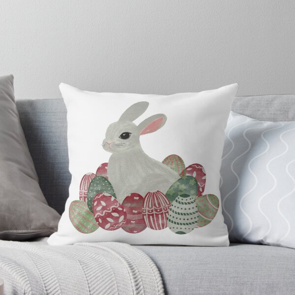 Item preview, White Rabbit with Easter Eggs - Spring Holiday Illustration designed and sold by Suzydesue.