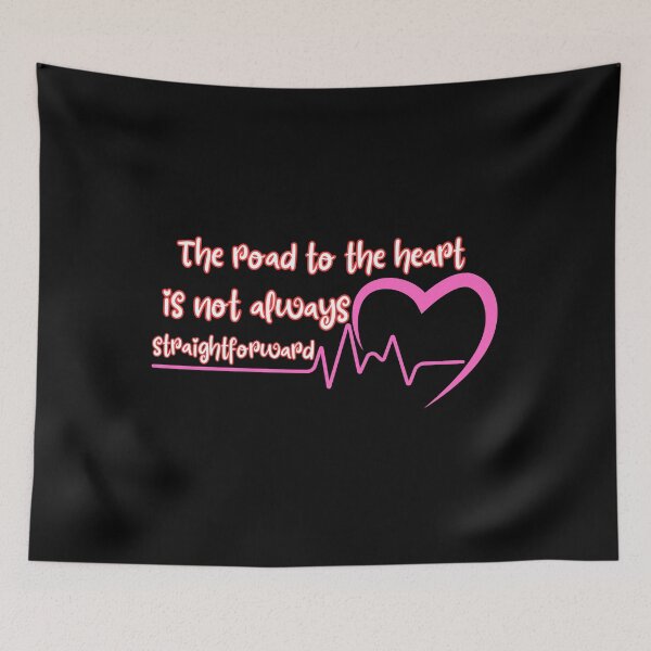 Item preview, The road to the heart is not always straightforward inspirational design, Valentine's Day Gift  designed and sold by IceBathDESIGNS.