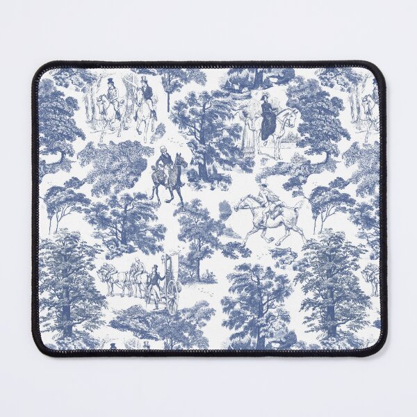 Item preview, Pride and Prejudice Horses Dusty Blue Toile Pattern designed and sold by tanjica.