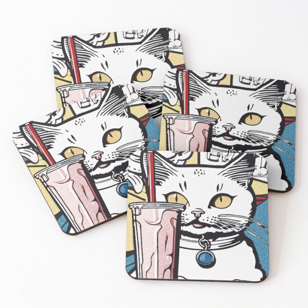 Item preview, Japanese Pop Punk Inspired Milkshake Cat Art  designed and sold by NickWhittleArt.