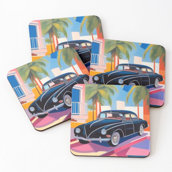 Item preview, Classic luxury black car art in Miami designed and sold by Ecliz.