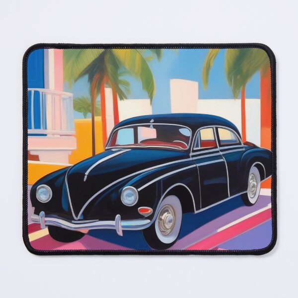 Item preview, Classic luxury black car art in Miami designed and sold by Ecliz.