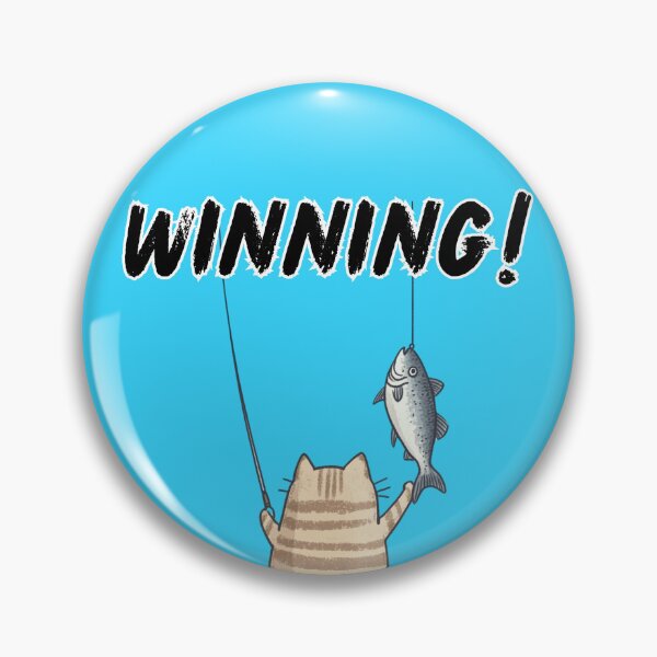 Item preview, WINNING FISHING CAT FISH SUCCESS WATERCOLOR designed and sold by NikoDeeko.