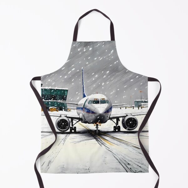 Item preview, Airplane at a Snowy Airport - Drawn Aviation Art designed and sold by EMairplanes.