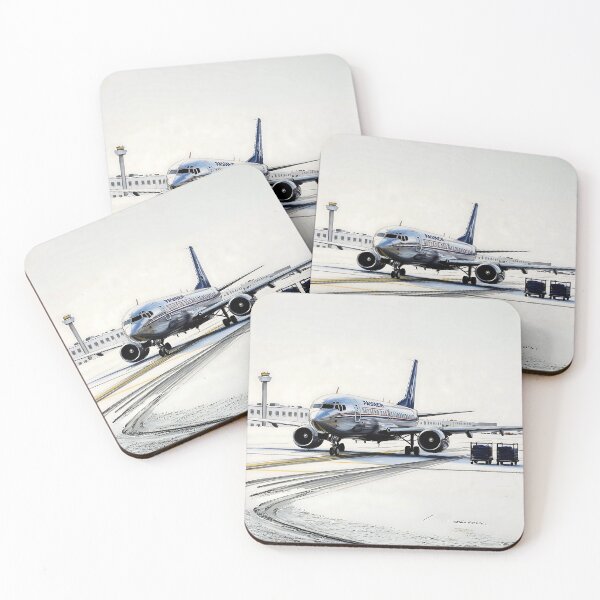 Item preview, Metallic Vintage Airplane Taxiing at Airport - Aviation Art designed and sold by EMaviation_.