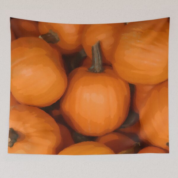 Item preview, Bright Orange Fall Pumpkins Digital Autumn Painting designed and sold by amgraphics.