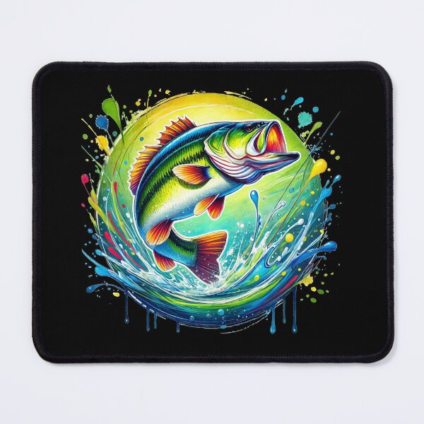 Item preview, Colorful Bass Fish Fishing Dripping Paint designed and sold by ToxiCool.