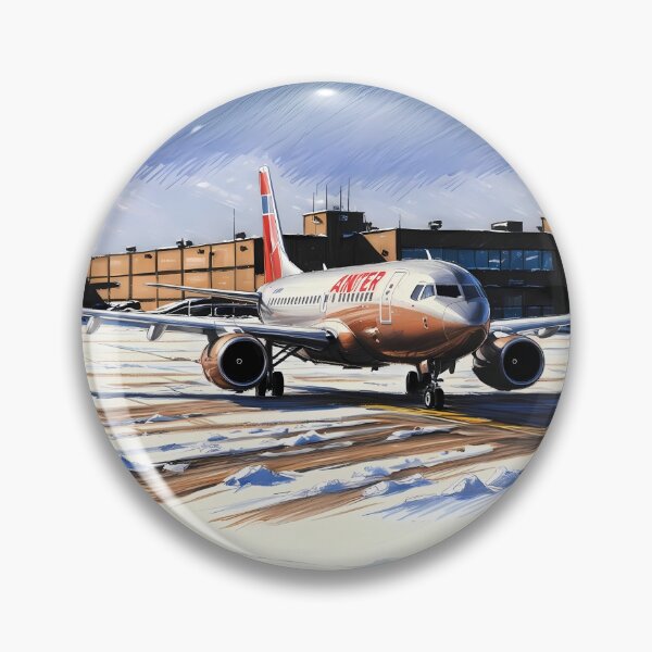 Item preview, Vintage Airline Livery at Snowy Airport - 90s inspired Aviation Art designed and sold by EMairplanes.