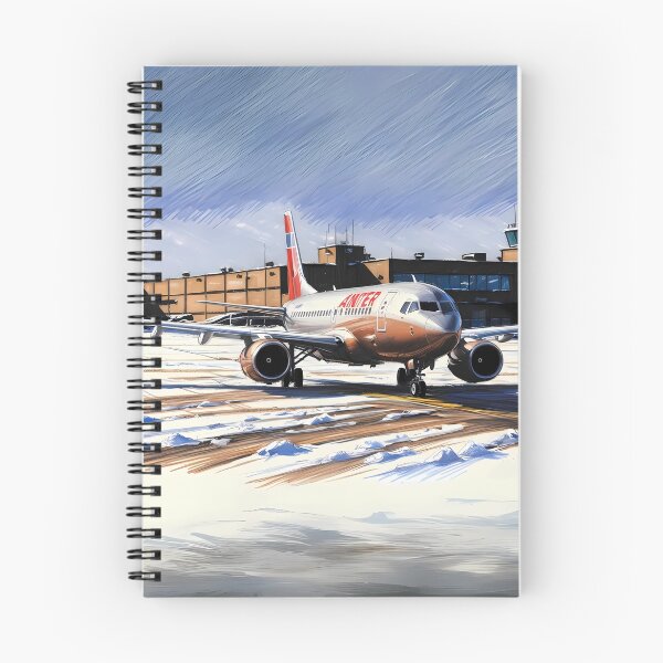 Item preview, Vintage Airline Livery at Snowy Airport - 90s inspired Aviation Art designed and sold by EMairplanes.