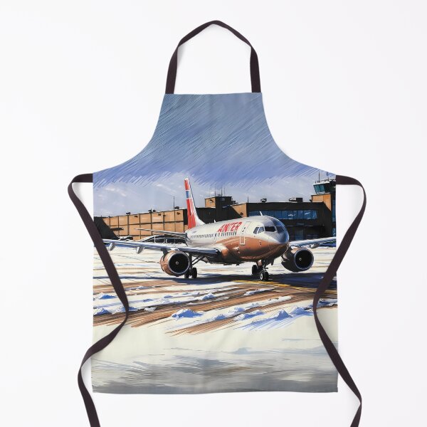 Item preview, Vintage Airline Livery at Snowy Airport - 90s inspired Aviation Art designed and sold by EMairplanes.