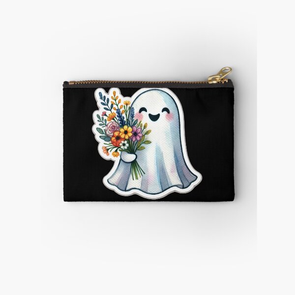 Item preview, Smiling Ghost With the Bouquet of Flowers Watercolor Style designed and sold by ToxiCool.
