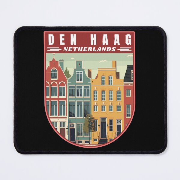 Item preview, Den Haag in Netherlands Retro Travel Art Landscape designed and sold by MaateoDesign.