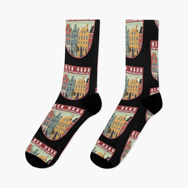 Item preview, Den Haag in Netherlands Retro Travel Art Landscape designed and sold by MaateoDesign.