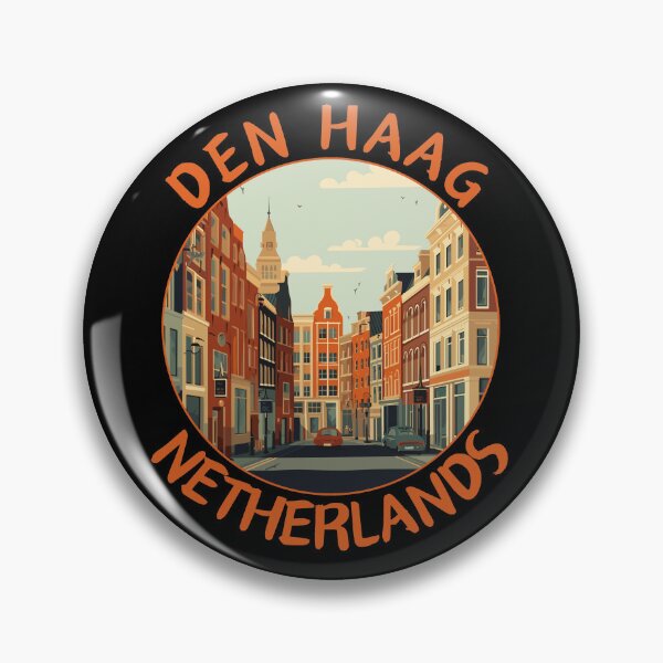 Item preview, Den Haag in Netherlands Retro Travel Art Emblem designed and sold by MaateoDesign.