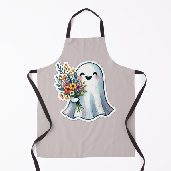 Item preview, Smiling Ghost With the Bouquet of Flowers Watercolor Style designed and sold by ToxiCool.