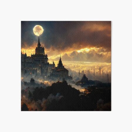 Item preview, Fantasy Castle Under Moonlit Skies designed and sold by Amr Siam.