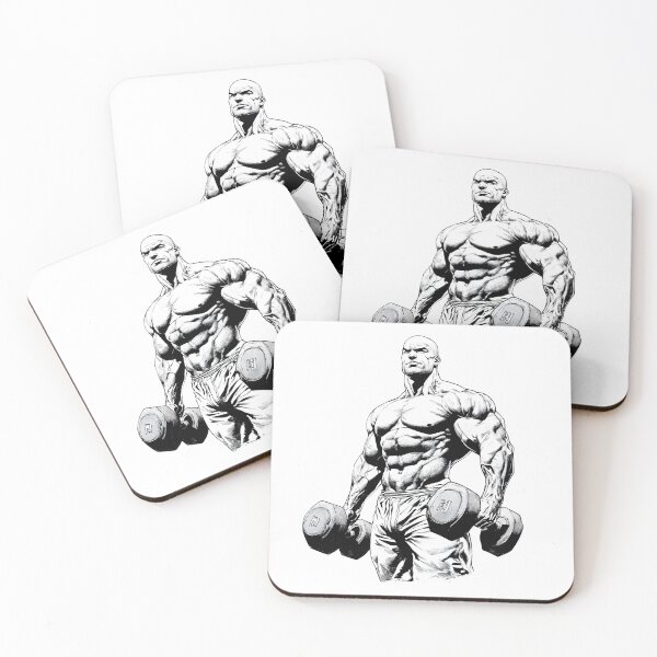 Item preview, bodybuilder with two dumbbells designed and sold by javierparra.