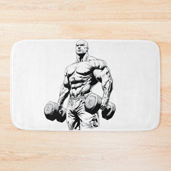 Item preview, bodybuilder with two dumbbells designed and sold by javierparra.