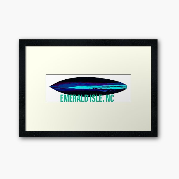 Salty Surfboard (Emerald Isle) Framed Art Print