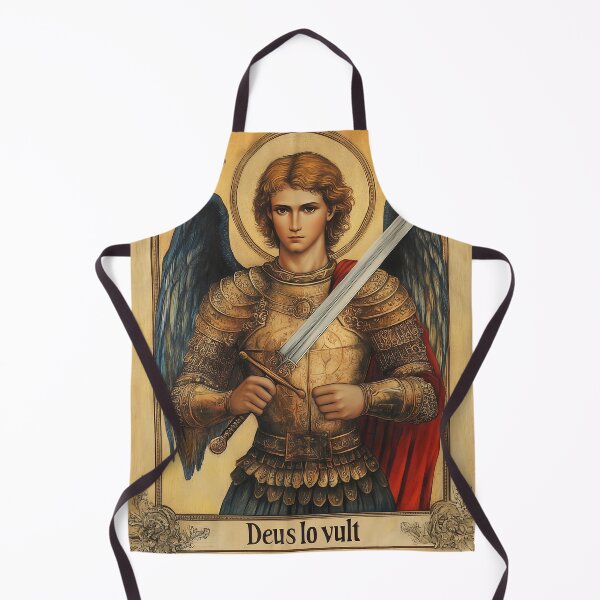Item preview, Deus lo vult Christian Archangel Michael Byzantine icon designed and sold by Sacrora.