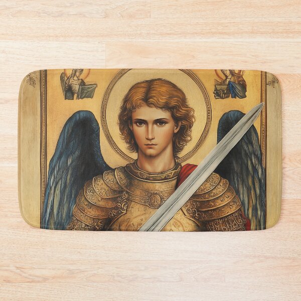 Item preview, Deus lo vult Christian Archangel Michael Byzantine icon designed and sold by Sacrora.