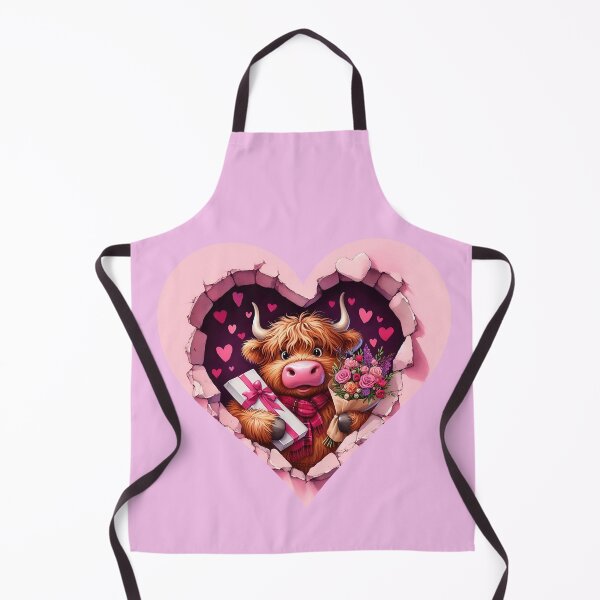Item preview, Valentine's Day sticker with a Highland Cow Breaking to a Wall designed and sold by EbyArts.