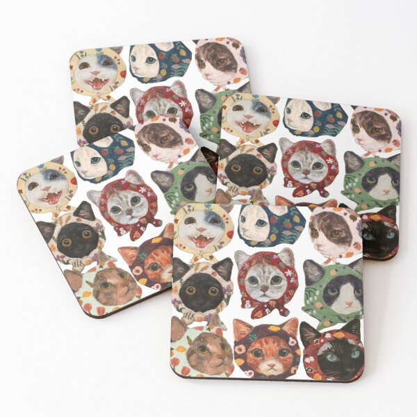 Item preview, Aesthetic Babushka Cat Tiled Pattern designed and sold by Mowgv.