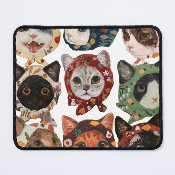 Item preview, Aesthetic Babushka Cat Tiled Pattern designed and sold by Mowgv.