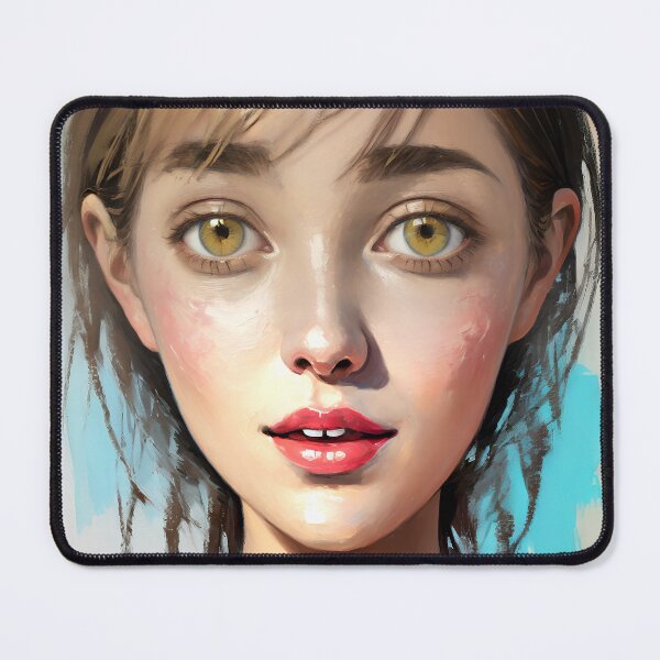 Item preview, Soulful Smile Acrylic Style Portrait Existential Art designed and sold by kakarikihill.