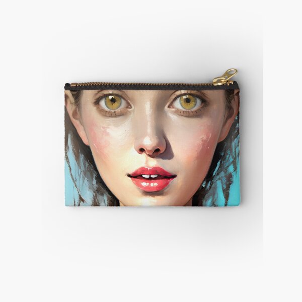 Item preview, Soulful Smile Acrylic Style Portrait Existential Art designed and sold by kakarikihill.