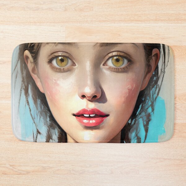 Item preview, Soulful Smile Acrylic Style Portrait Existential Art designed and sold by kakarikihill.