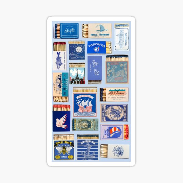 Item preview, Blue Match box Aesthetic Summer Tiled Pattern designed and sold by Mowgv.