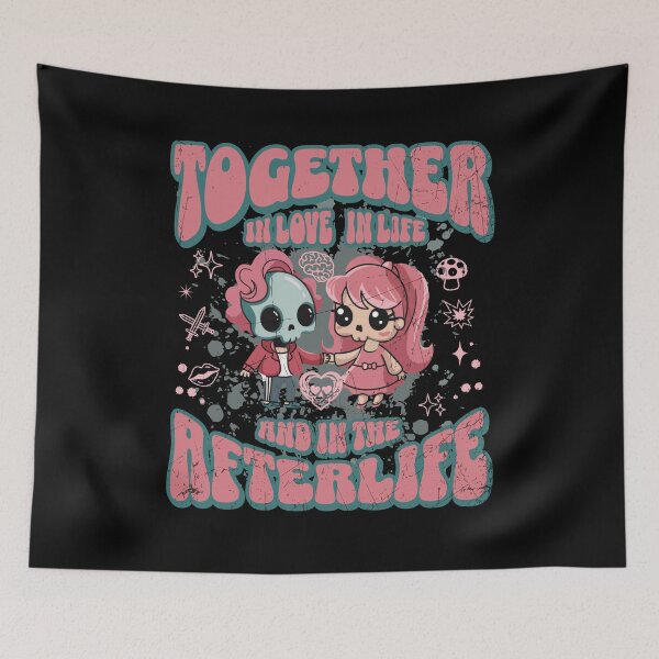 Item preview, Valentine's Day Funny Gift  Skull Zombie Together In Love In Life And In The Afterlife  designed and sold by SophiaKoorArt.