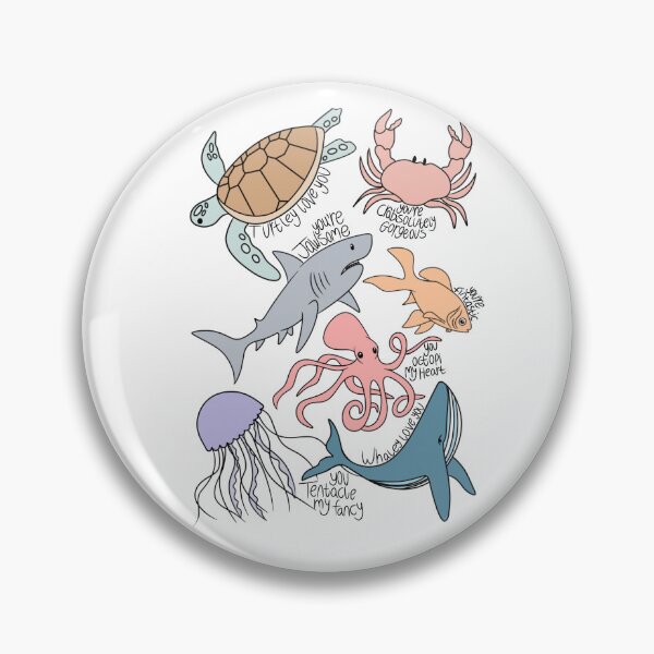 Item preview, Copy of Colourful sea animals with text sea puns designed and sold by waltcrystal.