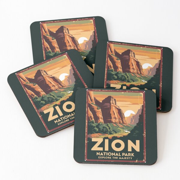 Item preview, A Vintage Travel Art of the Zion National Park - Utah - US  designed and sold by GoodOldVintage.