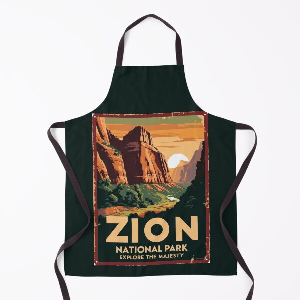 Item preview, A Vintage Travel Art of the Zion National Park - Utah - US designed and sold by GoodOldVintage.