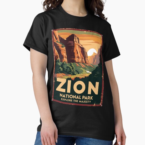 Vista previa del artículo con la obra «Un antiguo cuadro de viaje del Parque Nacional Zion, Utah, EE. UU.», diseñado y vendido por GoodOldVintage.