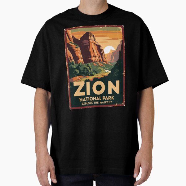 Vista previa del artículo con la obra «Un antiguo cuadro de viaje del Parque Nacional Zion, Utah, EE. UU.», diseñado y vendido por GoodOldVintage.