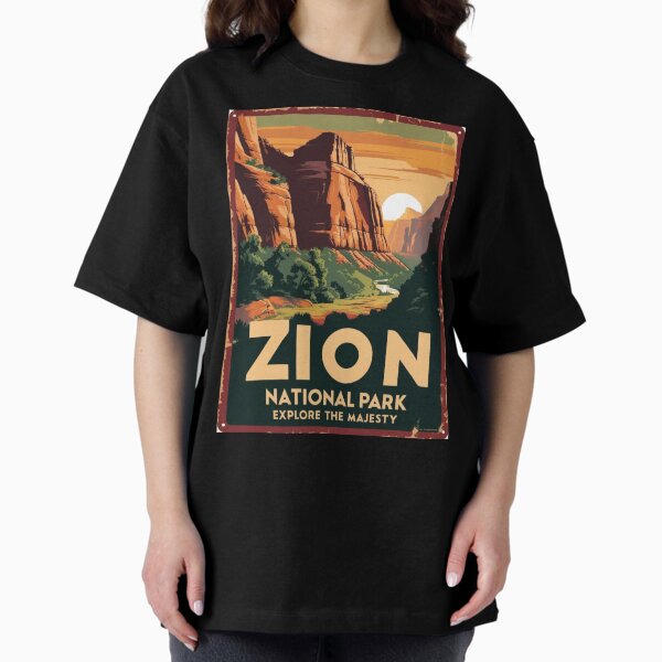 Vista previa del artículo con la obra «Un antiguo cuadro de viaje del Parque Nacional Zion, Utah, EE. UU.», diseñado y vendido por GoodOldVintage.
