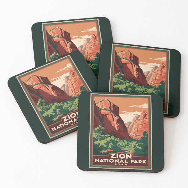 Item preview, A Vintage Travel Art of the Zion National Park - Utah - US  designed and sold by GoodOldVintage.