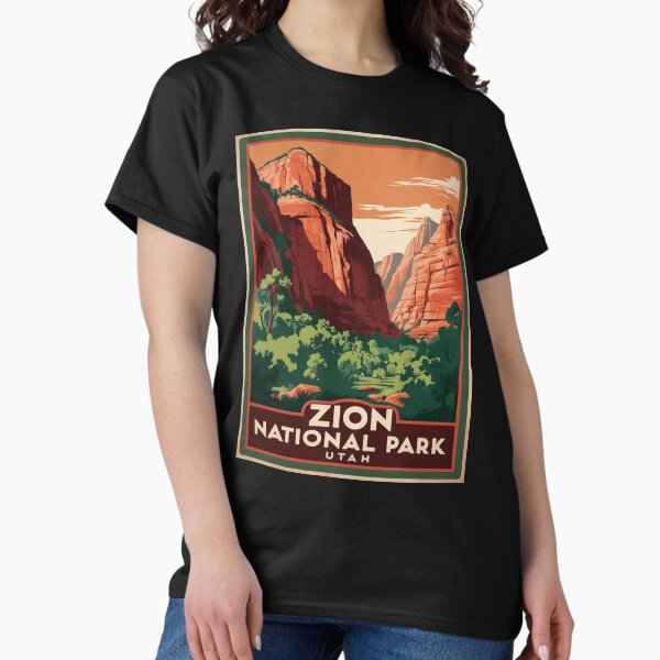 Vista previa del artículo con la obra «Un antiguo cuadro de viaje del Parque Nacional Zion, Utah, EE. UU.», diseñado y vendido por GoodOldVintage.