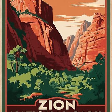 Imagen de la obra Un antiguo cuadro de viaje del Parque Nacional Zion, Utah, EE. UU. de GoodOldVintage