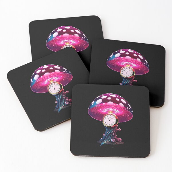 Item preview, Neon Mushroom Clock designed and sold by Pebbledrops.