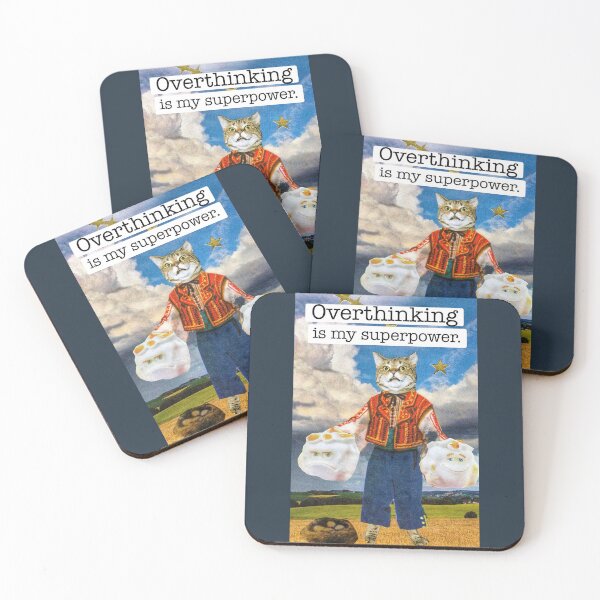 Item preview, Brown Tabby Cat - 'Overthinking Is My Superpower' designed and sold by Nikki Fortuin Arts & Crafts.