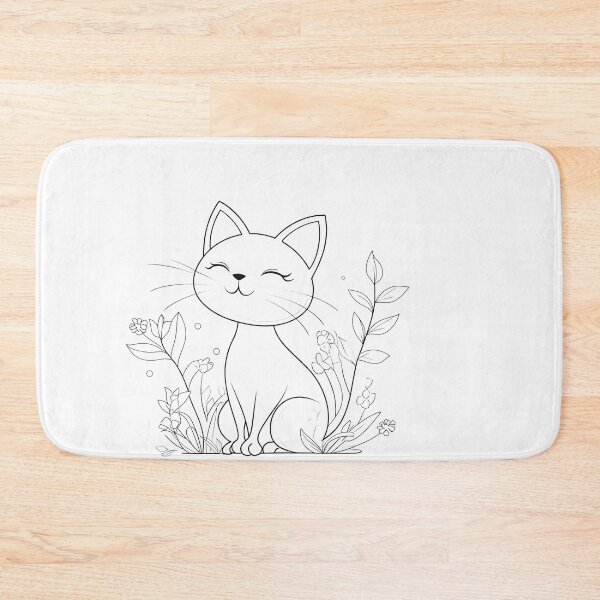 Item preview, happy BLACK CAT AND FLOWERS  designed and sold by mando24895.