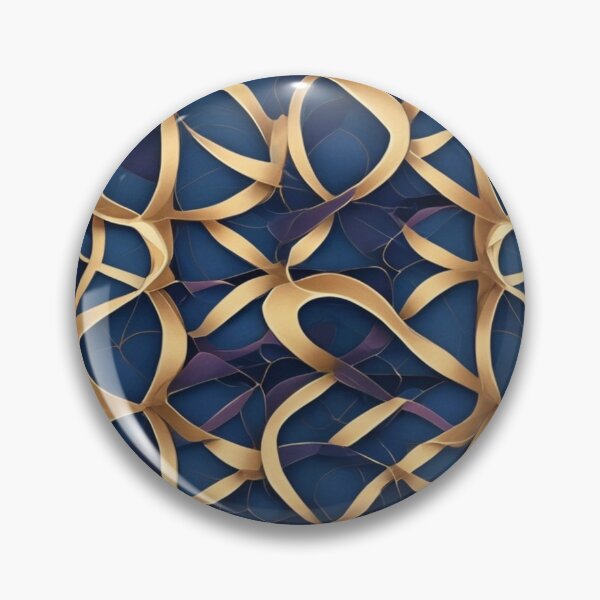Item preview, Golden Blue Geometric Pattern designed and sold by TondoMeander.