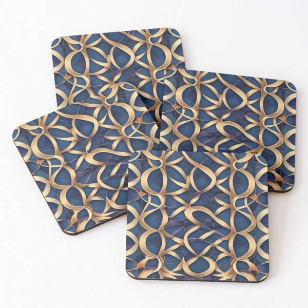 Item preview, Golden Blue Geometric Pattern designed and sold by TondoMeander.
