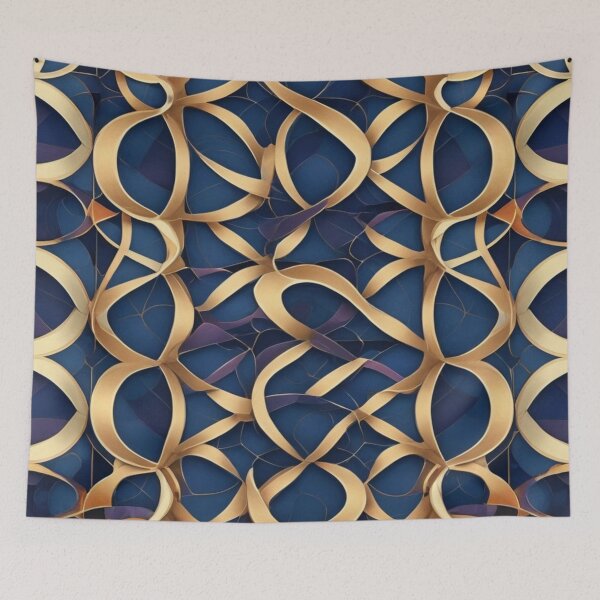 Item preview, Golden Blue Geometric Pattern designed and sold by TondoMeander.